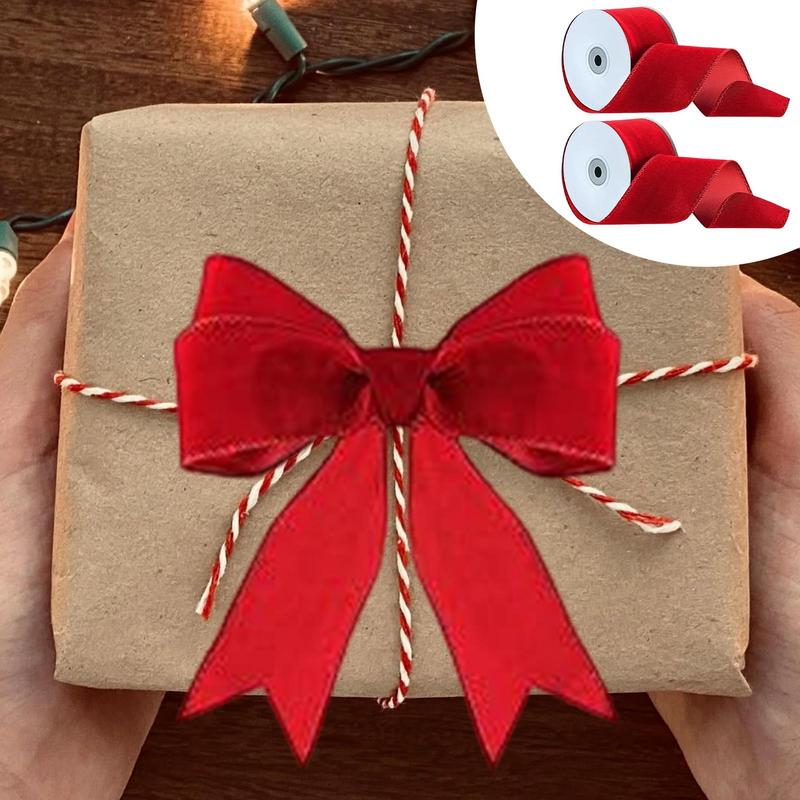 2 Rolls Packaging Wired Velvet - Velvet Ribbon Roll review and price