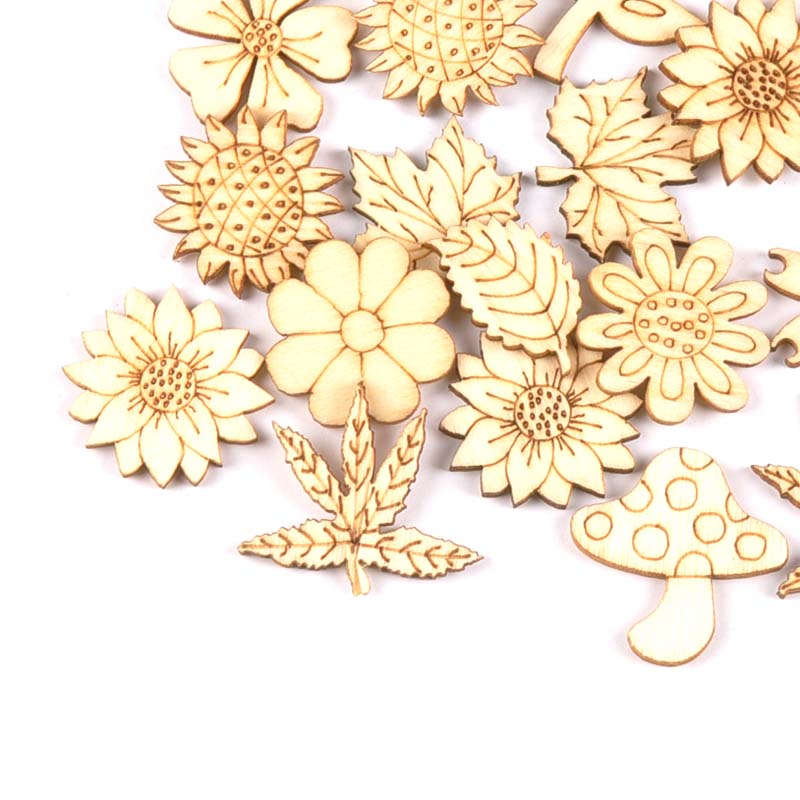 30Pcs 25-30mm Wood DIY Accesso - Embellishments For Scrapbooking review and price