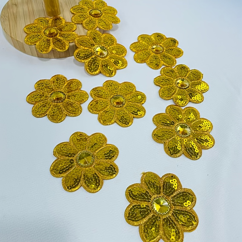 10Pcs Flower Sequined Applique - Applique Patch Flower review and price