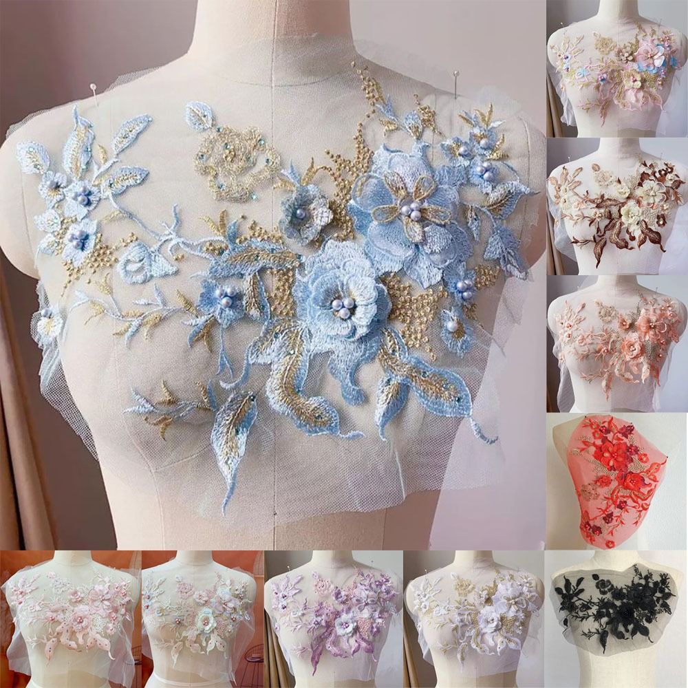 3D Flowers Beaded Lace Fabrics - Embellishments For Scrapbooking review and price
