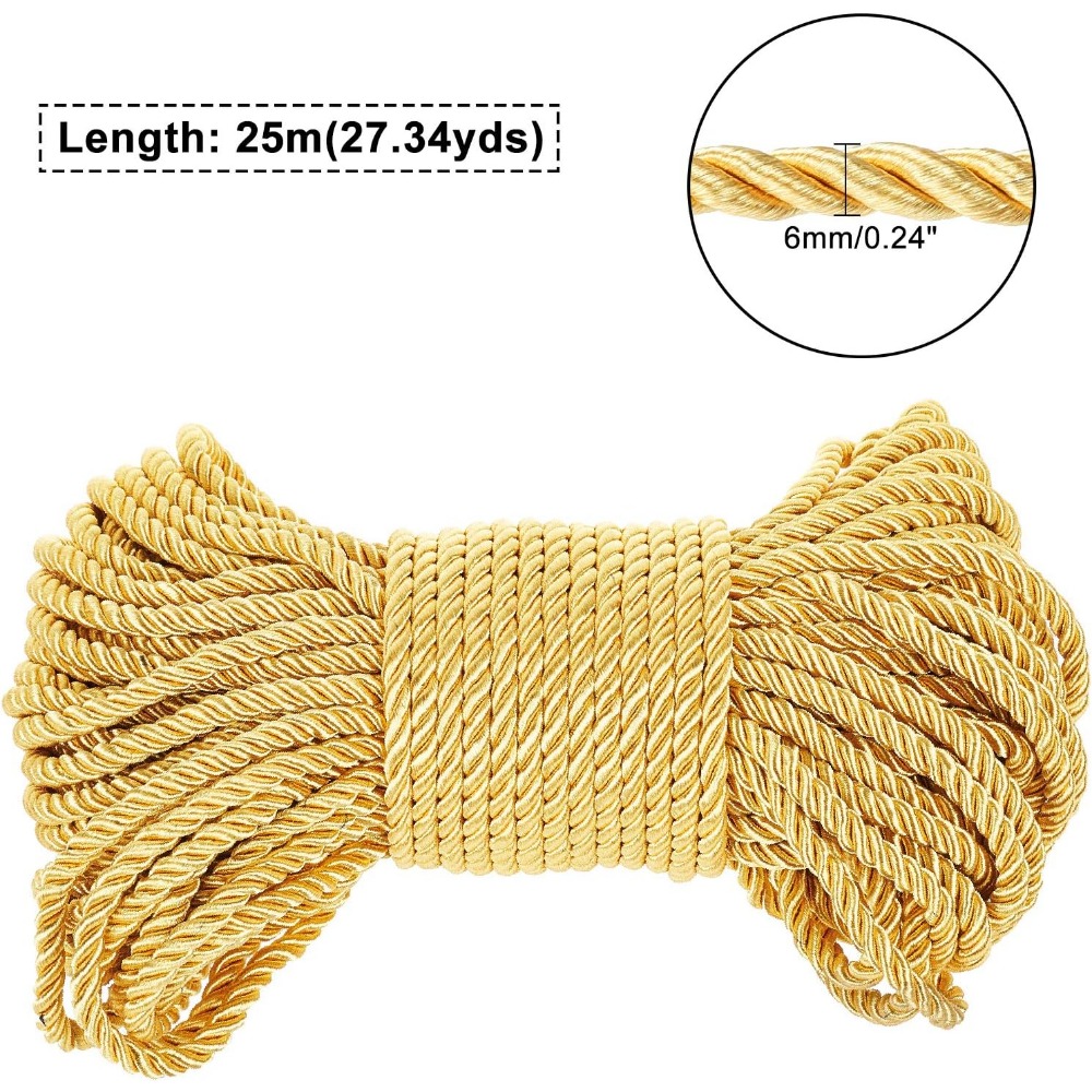 6mm Gold Cord 27 Yards Twisted - Cord Trim Twisted review and price