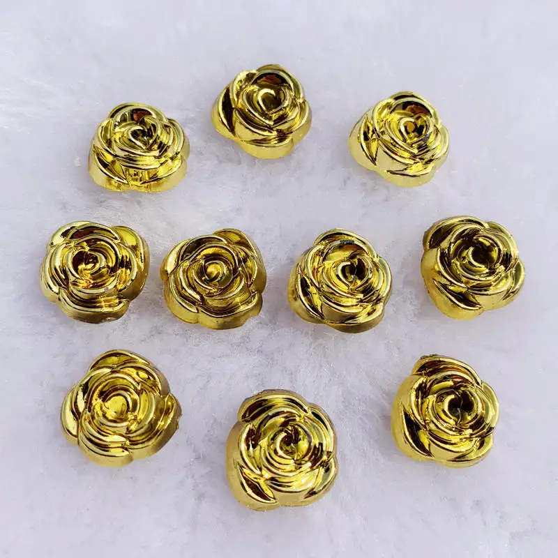 40pcs 14mm Gold Rose Flowers R - Embellishment Glue Craft review and price