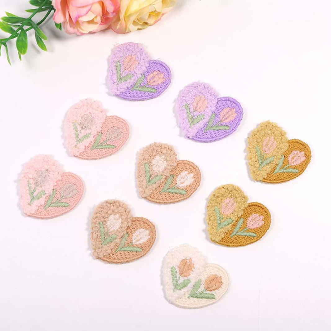 10PCS Wool Plush Love Flower A - Applique Patch Flower review and price