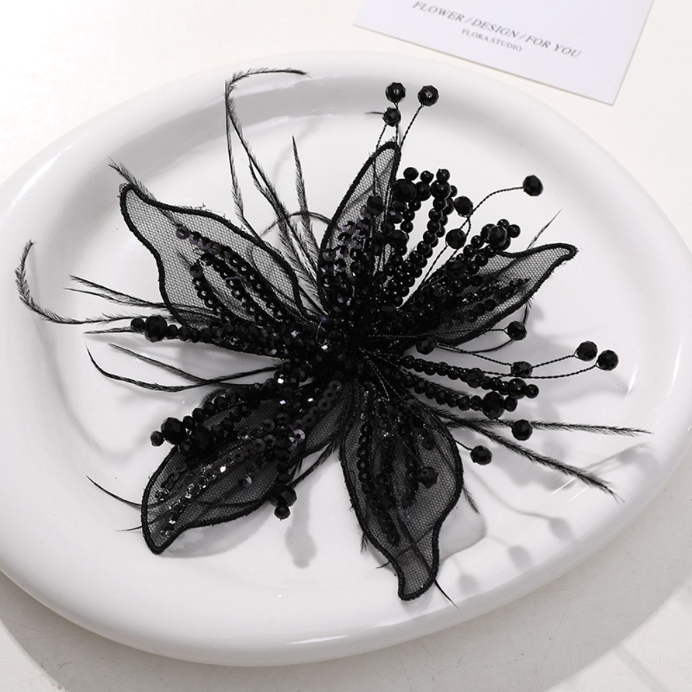 1PC Feather Pearl 3D Organza F - Applique Patch Flower review and price