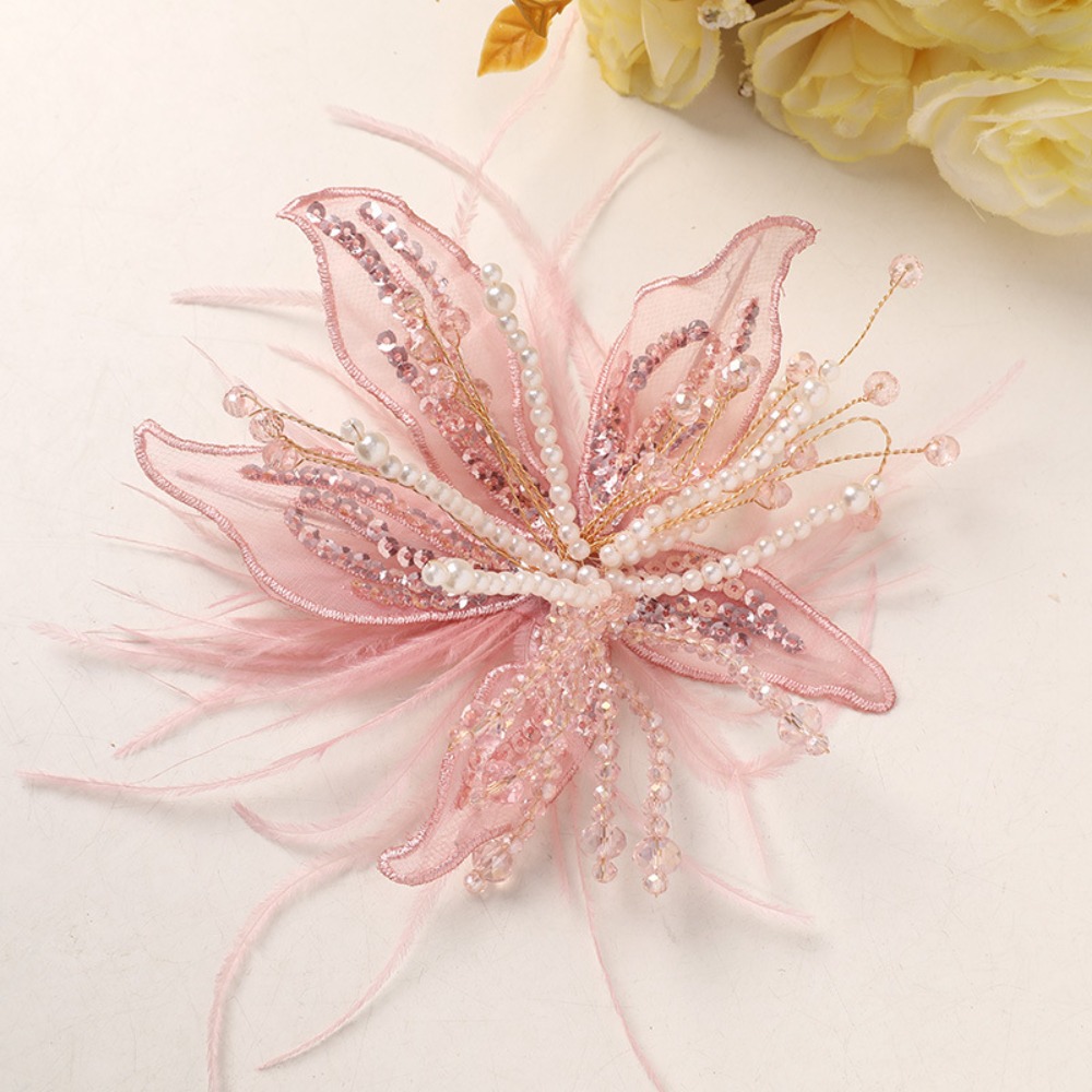 1PC Feather Pearl 3D Organza F - Applique Patch Flower review and price