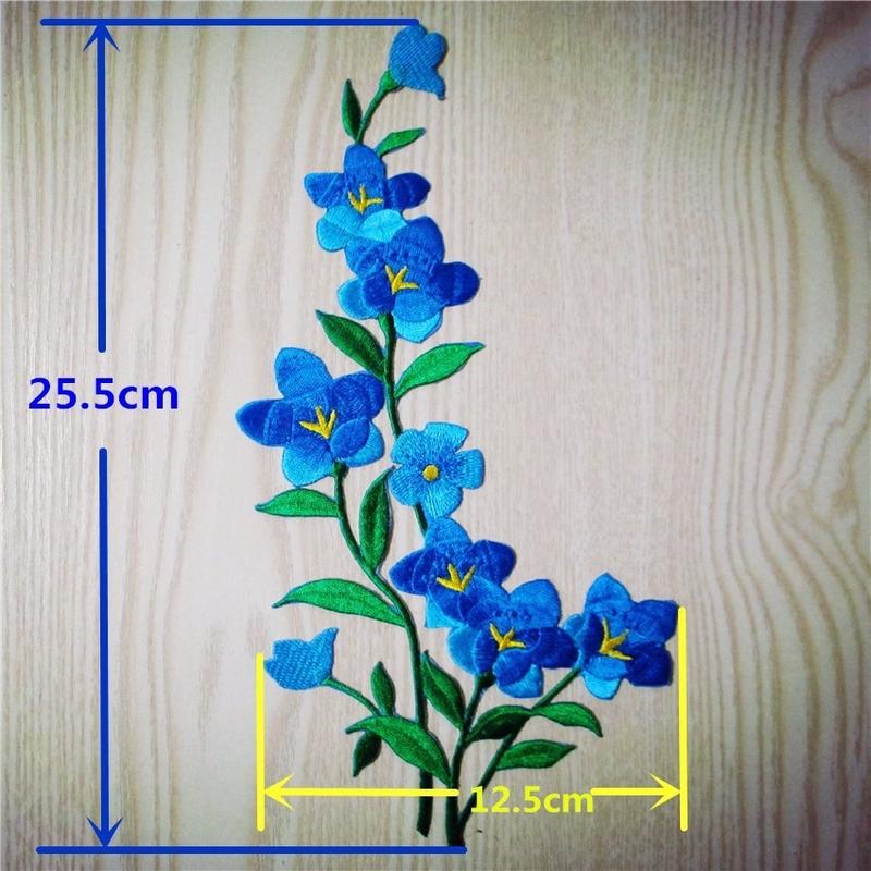 1/2pcs Nice Blue Flower Patch  - Applique Patch Flower review and price