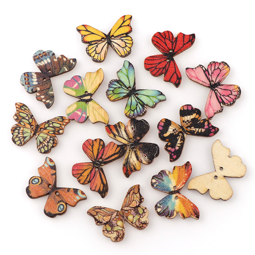 50pcs Butterfly wooden button  - Embellishments For Scrapbooking review and price