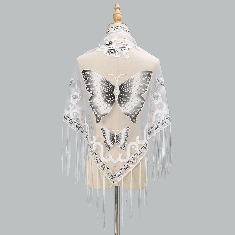Fashion Triangle Scarf Butterf - Tassel Fringe Trim review and price