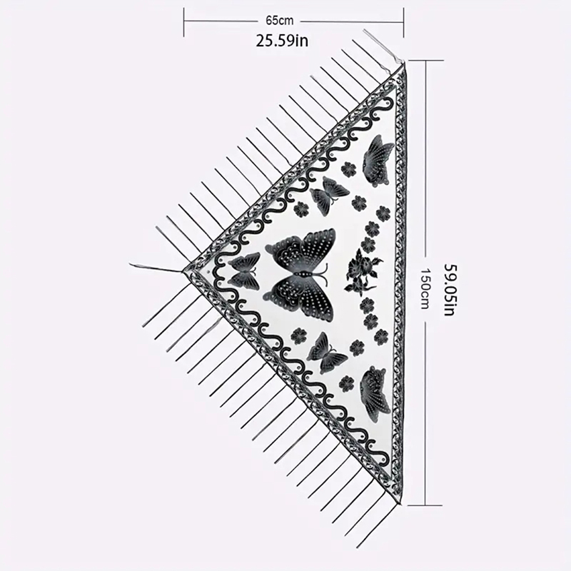 Fashion Triangle Scarf Butterf - Tassel Fringe Trim review and price