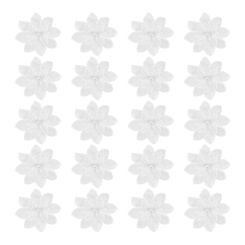 20Pack Decorative White Flower - Applique Patch Flower review and price