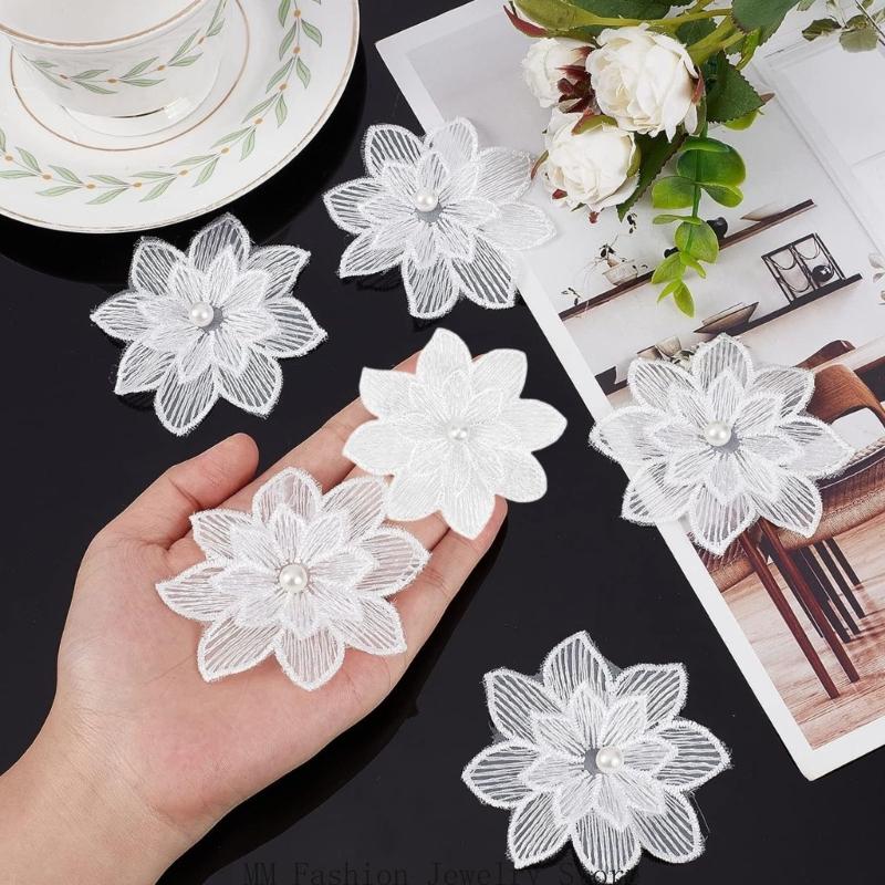 20Pack Decorative White Flower - Applique Patch Flower review and price