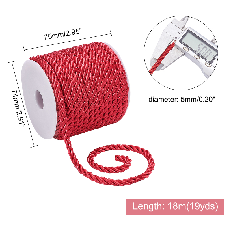 19.6 Yard Red Silk Rope 3-Ply  - Cord Trim Twisted review and price