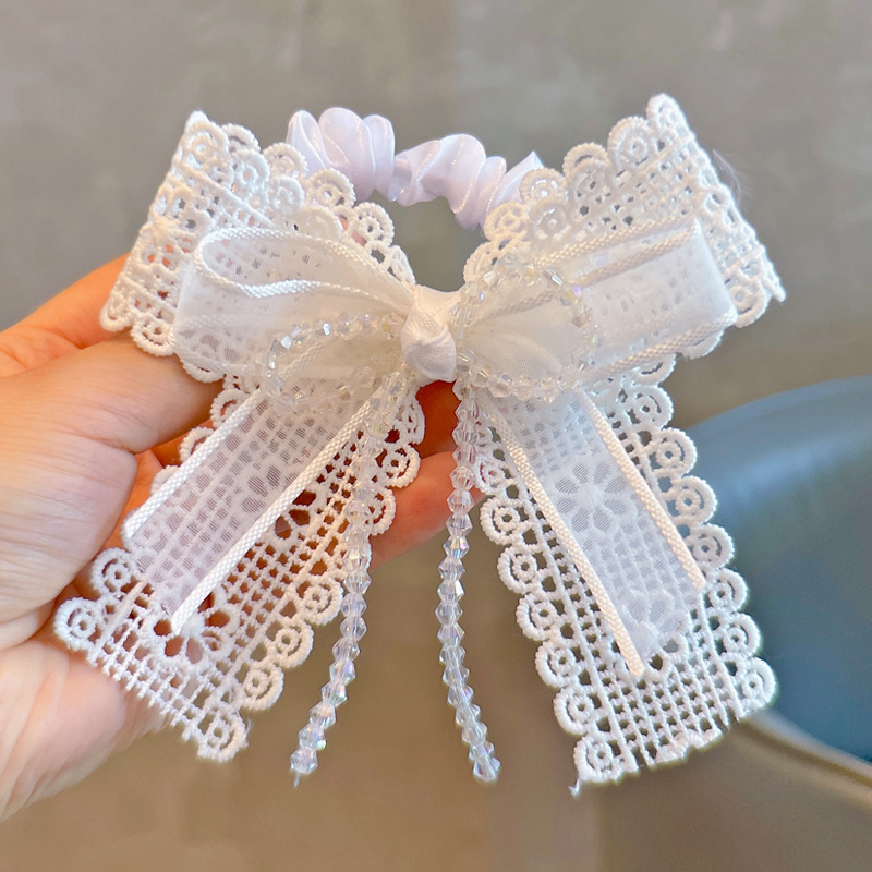Elastic Hair Ties White Lace B - Tassel Fringe Trim review and price